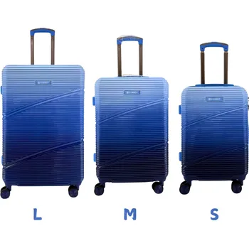 SUMMIT 2421 Cestovní kufry – ombré v tmavě modré barvě | TSA zámek | 360° kola | PC materiál Velikost: Sada (3ks)