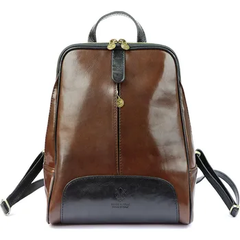 Městský batoh Dámský kožený batoh Vera Pelle Florence 2001 tmavě hnědý / černý