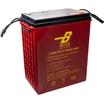 Trakční baterie Trakční baterie BOSS Deep Cycle CARBON GEL 6V 350 Ah 295x178x346/350 M8 3200 cyklů (Gelová trakční cyklická průmyslová baterie )