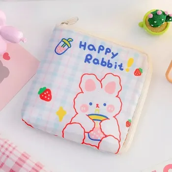 Nákupní taška Roztomilá malá hygienická taška s motivem zvířátek | taška, hygienická - Modrá mřížka - Králík