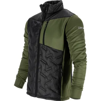 Pánské oblečení LAHTI PRO LAHTIPRO ČERNO-ZELENÁ ZATEPLENÁ MIKINA Velikost: XXXL