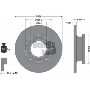 Brzdový kotouč Brzdový kotouč BENDIX Braking BDS1276
