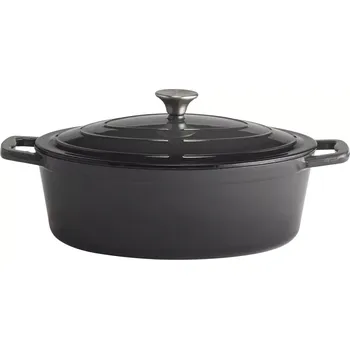 Hrnec APS 5 Stars Pekáč s poklicí, oválný, objem: 5,00 litru, výška: 110 mm, antracitový