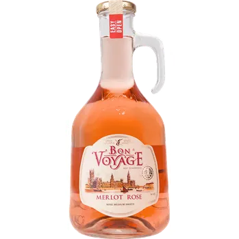 Víno BON VOYAGE Merlot RŮŽOVÉ polosladké víno 1L