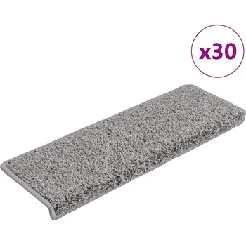Bytový textil vidaXL Schodové rohože 30 ks 65 x 21 x 4 cm šedé s obdélníkovým okrajem