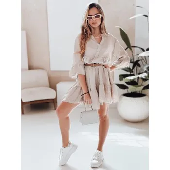 Dámské šaty DSTREET LYVONNE světle béžové