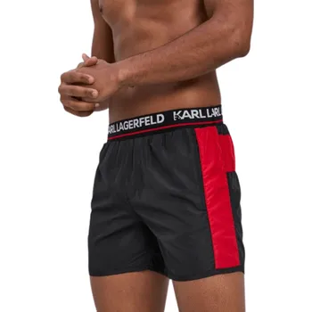Pánské plavky Karl Lagerfeld KL21MBS04 pánské šortky černé
