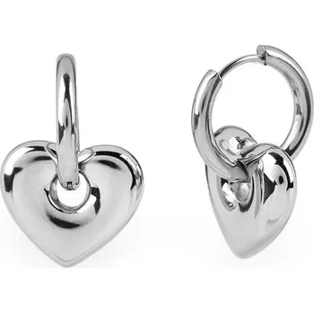 Náušnice Náušnice z nerezové oceli srdce - 1 stříbrná