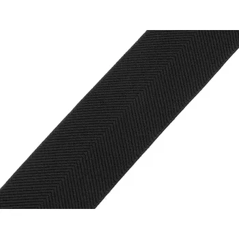 Pruženka s keprovým vzorem na opasky a šle šíře 40 mm, barva 4 černá
