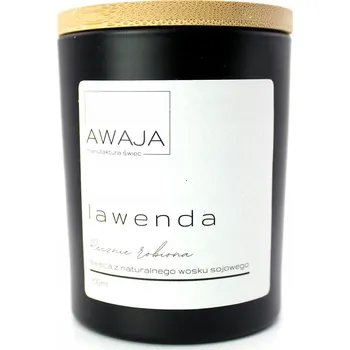 Svíčka Sójová svíčka levandule – černá, vonná, ručně dělaná, dárek