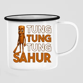 Žertovný předmět Tung tung tung sahur - Italian Brainrot - keramický smaltovaný hrneček s potiskem