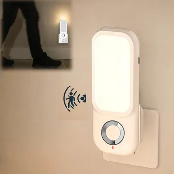 Noční světlo NOČNÍ LAMPA LED S ČIDLEM POHYBU DO ZÁSUVKY