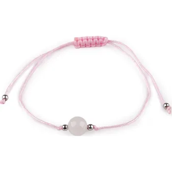 Náramek Náramek shamballa minerální korálek, malé, 2 růženín světlý