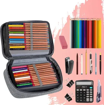 Penál Penál 4-komorový Penál 72 Školní penál komorový prostorný na pastelky