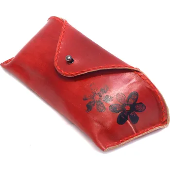 Pouzdro na brýle Wooline - Wooline Patchwork® - Kožené pouzdro na brýle - červené