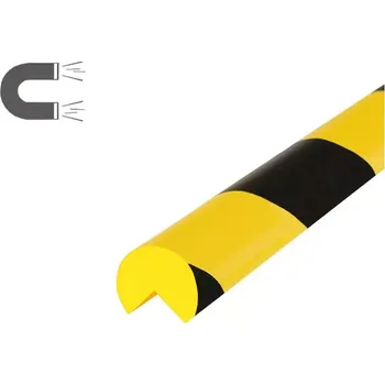 Dětská zábrana Černo-žlutá pěnová magnetická ochrana rohů zdí a stěn typ OA - průměr 4 cm, délka 100 cm