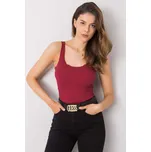RUE PARIS Žebrovaný top Robertina vínový Velikost: S