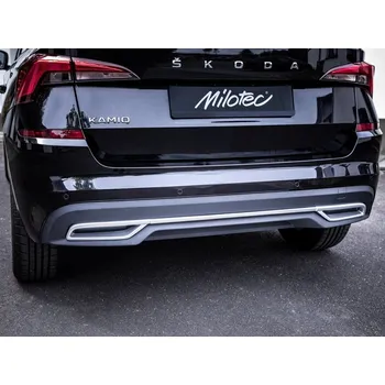 Tuning Dummy - koncovky výfuku s dekor lištou nárazníku Škoda Kamiq 2019- Alu Brush | Milotec