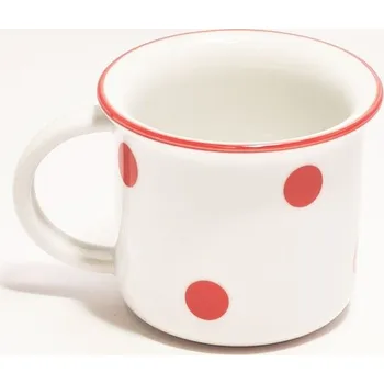 Hrnek 100ml TINA - PUNTÍKY malé červ., český porcelán