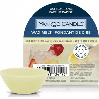 Svíčka Yankee Candle vosk ICED BERRY LEMONADE (Ledová Malinová Limonáda)