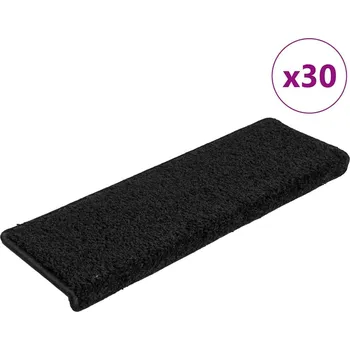Bytový textil vidaXL Schodové rohože 30 ks 65 x 21 x 4 cm černé s obdélníkovým okrajem