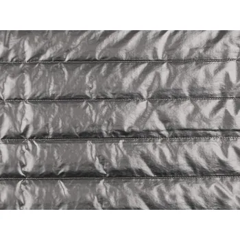 Prošívaná šusťákovina / prošev zateplená s podšívkou METRÁŽ - 3 (5) šedá metalic