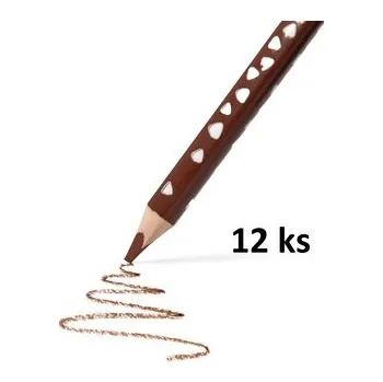 Pastelka RICO pastelka trojboká JUMBO, tuha průměr 5mm, 12 ks, hnědá