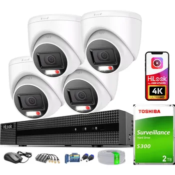 IP kamera Monitorovací sada 8MPx 4K HiLook od Hikvision, 4 venkovní kamery, 2TB