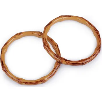 Plastová ucha na tašky imitace bambusu Ø12,5 cm