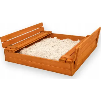 Pískoviště SandTropic Dřevěné pískoviště XXL 146x138 cm uzavíratelné - impregnované