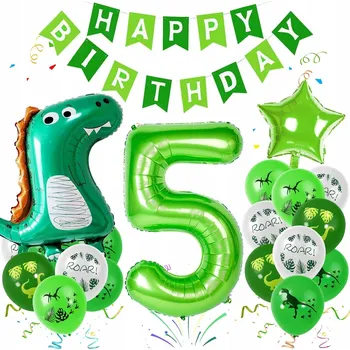 Balónek Narozeninová sada balónků, Girlanda Dinosaurus 2 roky
