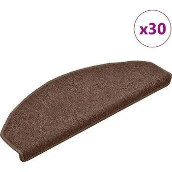 vidaXL Schodové rohože 30 ks 65 x 24 x 4 cm hnědé, půlkulaté, velké