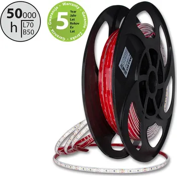 LED páska LED pásek SMD2835 WW, 120LED/m, 9,6W/m, DC 24V, 770lm/m, CRI90, IP67, 10mm, 5m