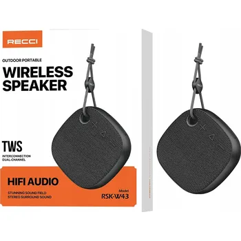 Bluetooth reproduktor PŘENOSNÝ BLUETOOTH REPRODUKTOR BEZDRÁTOVÝ 5W SILNÝ AKUMULÁTOR S PŘÍVĚSKEM RECCI