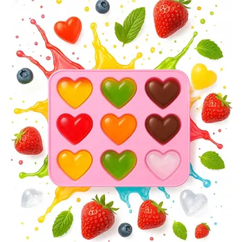 Tvořítko na led Forma Silikonowa Do Lodu SERCE - 9 kostek Snadné vyjmutí formy na led