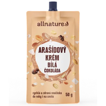 Cukrovinka Allnature Arašídový krém s bílou čokoládou 50 g