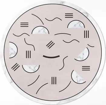 Koberec Kulatý Koberec do obýváku, průměr ⌀ 50 cm, Abstraktní tvary, boho styl