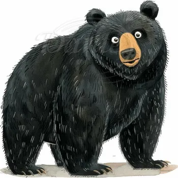 Textilní nažehlovací páska Dante Nažehlovačka Medvěd černý - 6 x 6 cm