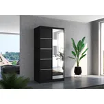 ADRK Šatní zrcadlová skříň posuvná ORLANDO B 100, černá