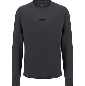 cyklistický dres Triko s dlouhým rukávem SANTINI Brand Grey XS