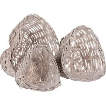 Nákupní košík Nábytek PEGAS s.r.o. Obal proutěný ve tvaru srdce - réva bělená, cena za sadu 3 ks