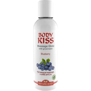 Lubrikační gel Lubrikační gel na vodní bázi Lubricant Nature Body Body Kiss Borůvka Modrá (100 ml)