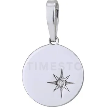 Šperk Kulatý stříbrný přívěsek s diamantem TS-PE-0018 - 30 dnů na vrácení zboží, Garance originality