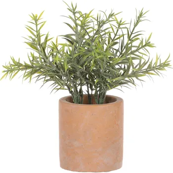 umělá květina Rozmarýn ve světle hnědém obalu - umělý, zelený Barva: Zelená
