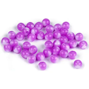 Dětské navlékací korálky Plastové korálky Ø8 mm se srdíčkem, malé, 3 fialová lila