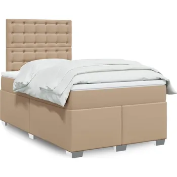Postel vidaXL Box spring postel s matrací 120x190 cm umělá kůže [3290714] Barva: cappuccino