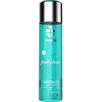 Erotický masážní přípravek Erotický masážní olej na kondom s hřejivým účinkem Swede Fruity Love Černý rybíz Limetka (120 ml)