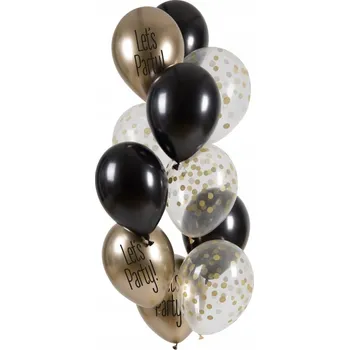 Balónek Sada balónků Let's Party Černá Kravata 33cm - 12 kusů