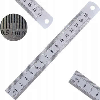 pravítka KOVOVÉ PRAVÍTKO OBOUSTRANNÉ MĚŘÍTKO PŘESNÉ MĚŘENÍ 15 cm