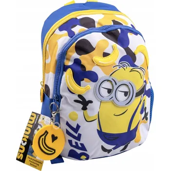 Sportovní batoh Batoh do školky jednokomorový Mimoni Beniamin pro kluky i holky, bílý, modrý, odstíny žluté a zlaté